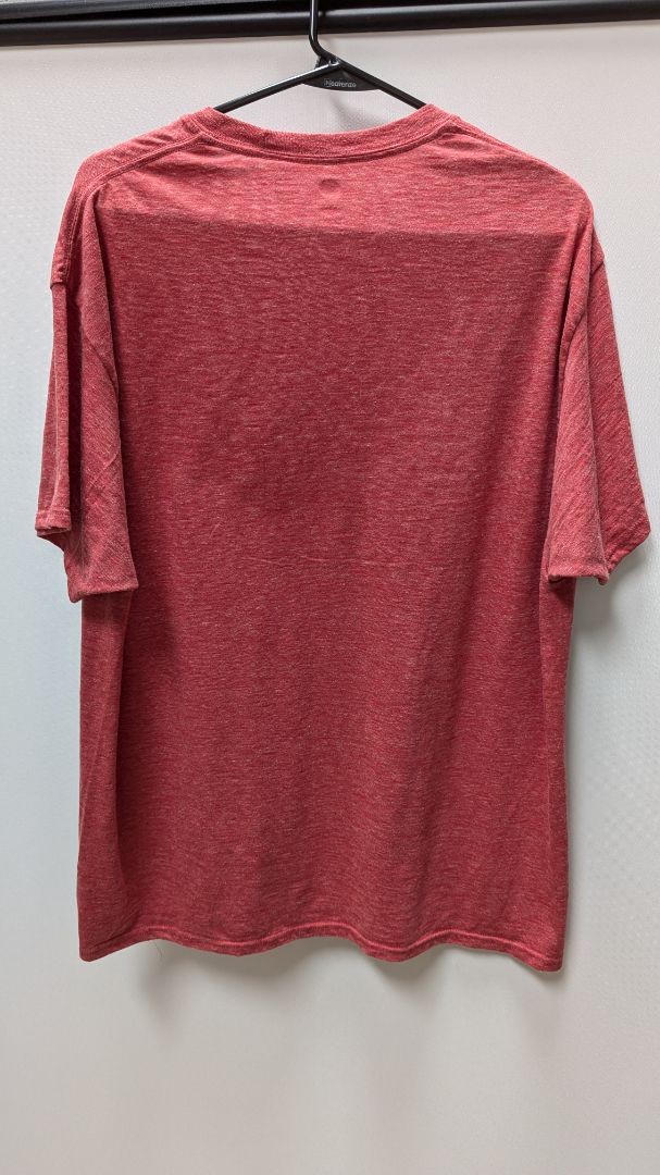 Hanes Red Striped Patterned Short Sleeve Tee