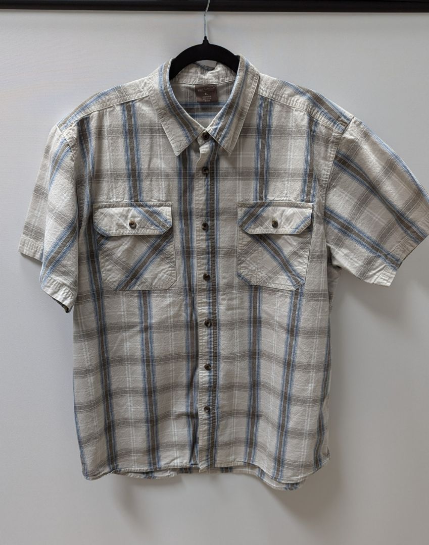 great northwest Clothing Company Light Grey/Brown/Blue Button Up Shirt