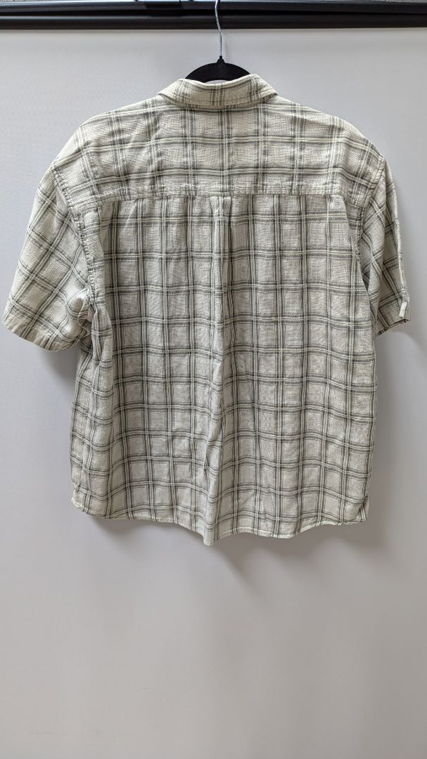 WOOLRICH Light Beige/Grey Plaid Button Up Shirt