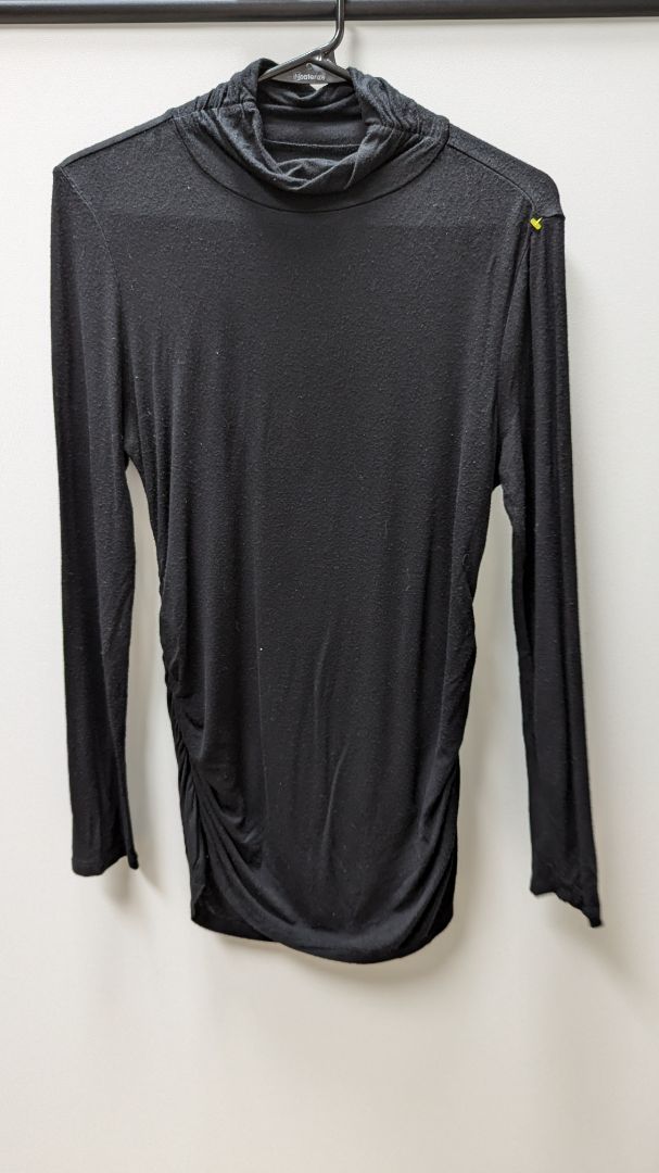 Chadwick's Black Ruched Turtleneck Sweater