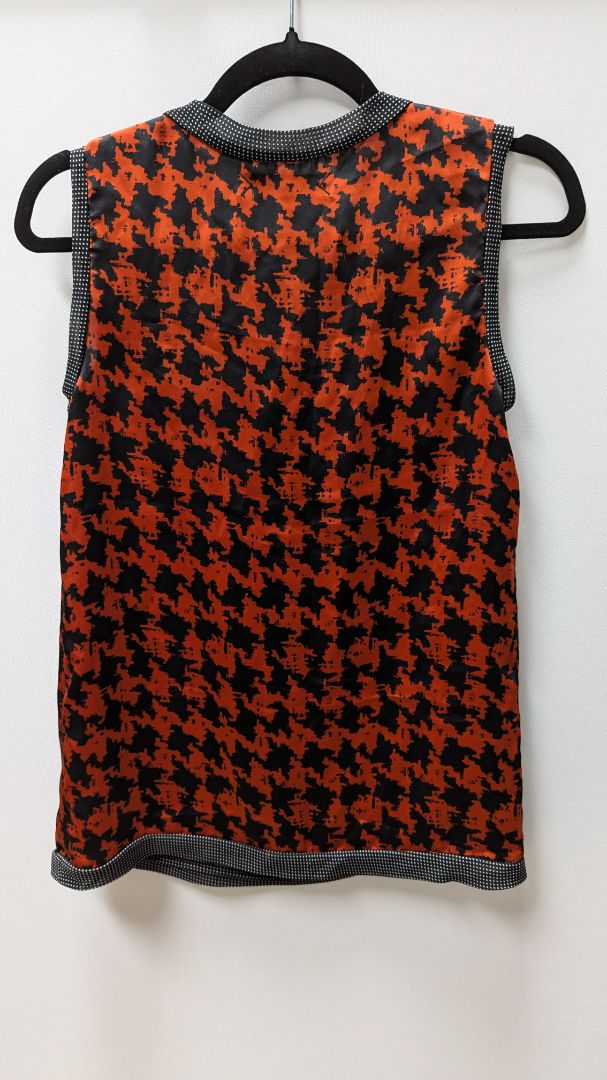 FLYNOW Dark Orange/Black Sleeveless Blouse