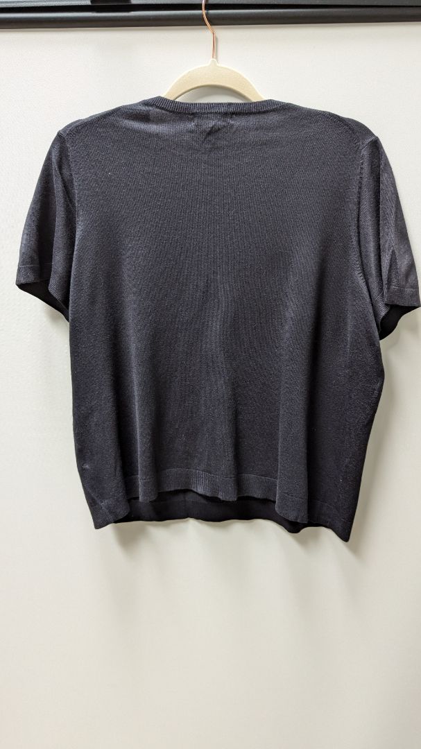 Lands' End Navy Embroidered Logo Tee