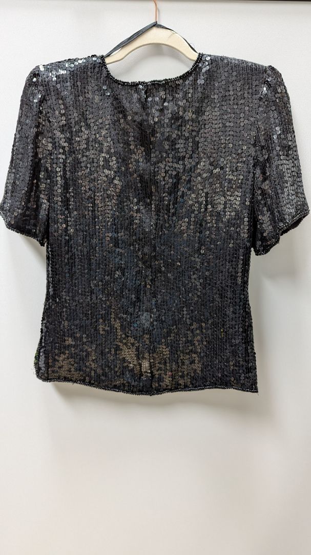 Stenay Black Multicolored Flower Beaded Blouse