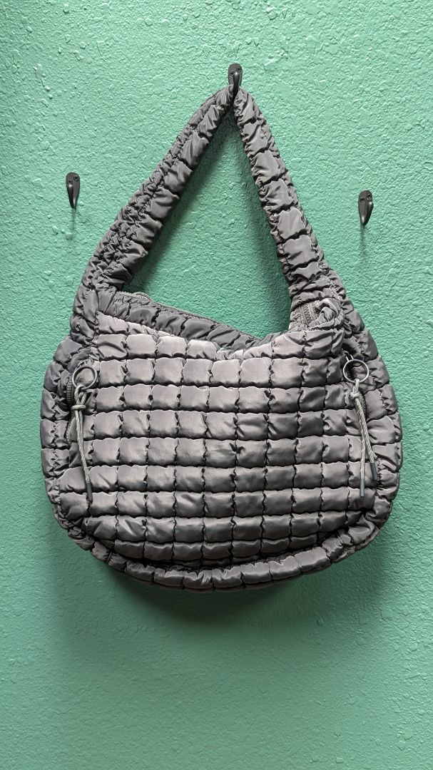 SOL and SELENE Dark Grey Woven Shoulder Bag Purse