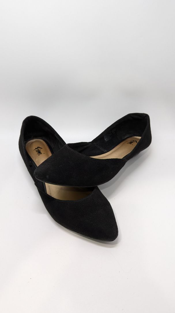 Fioni Black Faux Suede Wedges