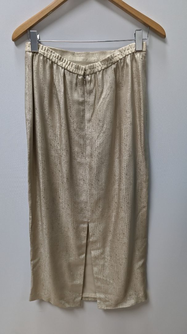 Adrianna Papell Light Beige Floral Blazer & Skirt Suit Set