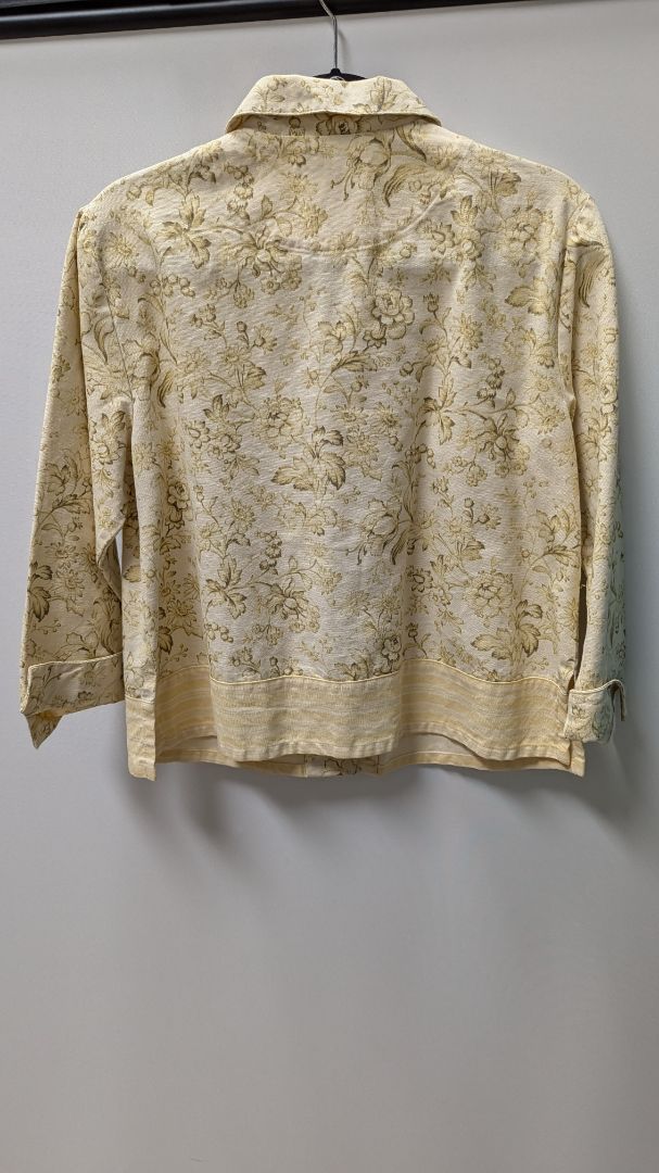 Coldwater Creek Light Yellow Floral Casual Jacket