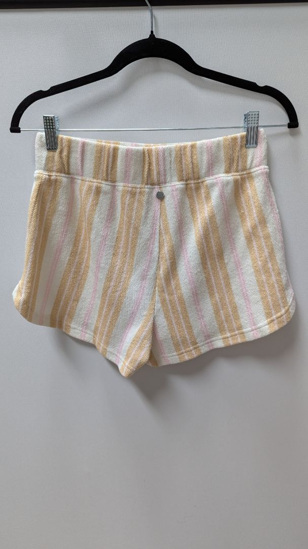 Roxy White/Yellow Striped Lounge Shorts
