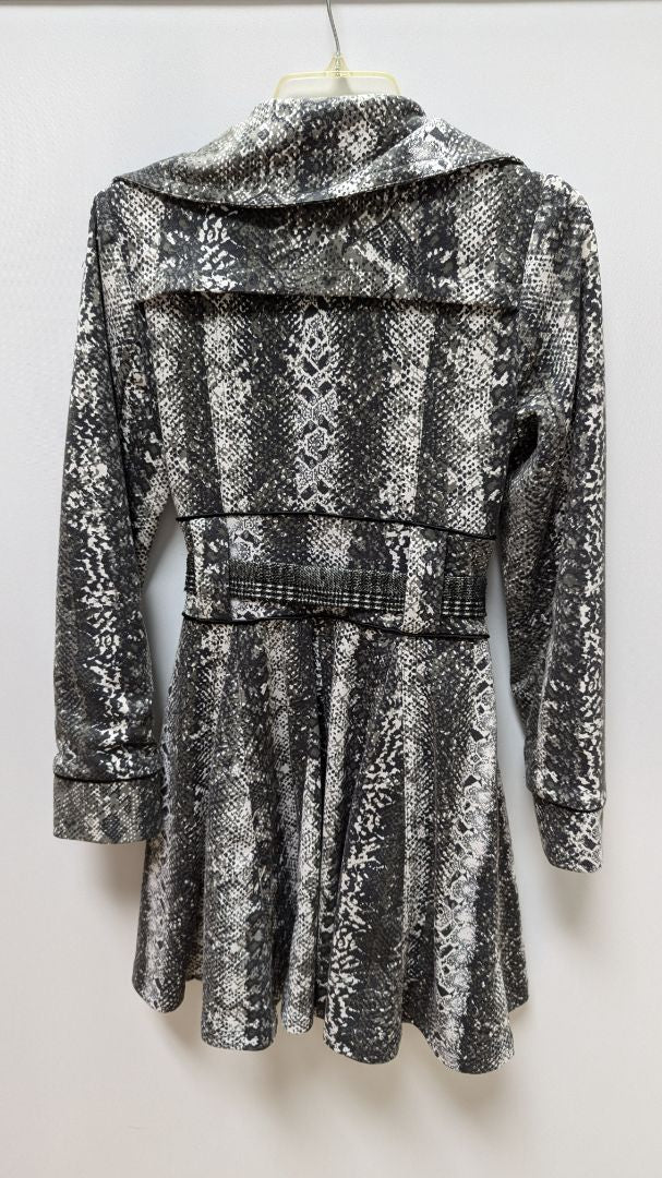 Candie's Grey Snakeskin Knit Peacoat