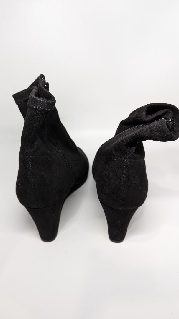 Lane Bryant Black Suede Ankle Boots