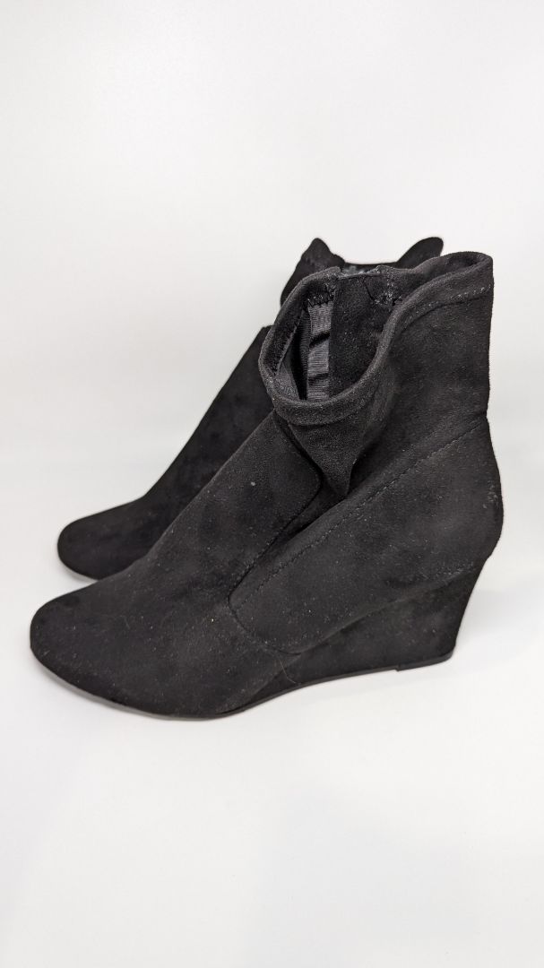 Lane Bryant Black Suede Ankle Boots