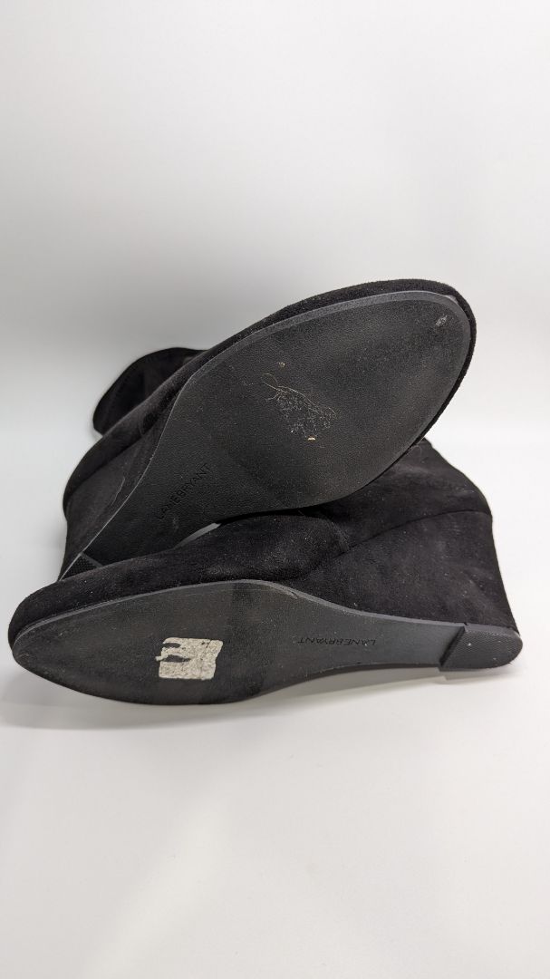 Lane Bryant Black Suede Ankle Boots