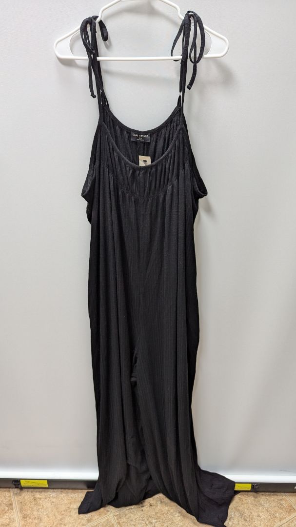 Lane Bryant Black Ribbed Wide Leg Jumpsuit