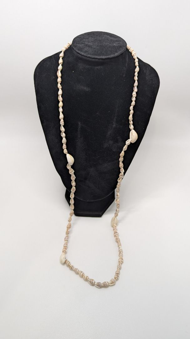 Light Tan Long Shell Bead Necklace