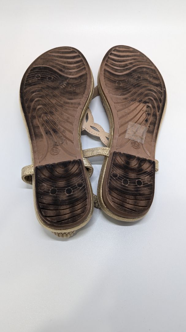 Light Brown/Gold/Silver Embellished Strappy Sandals