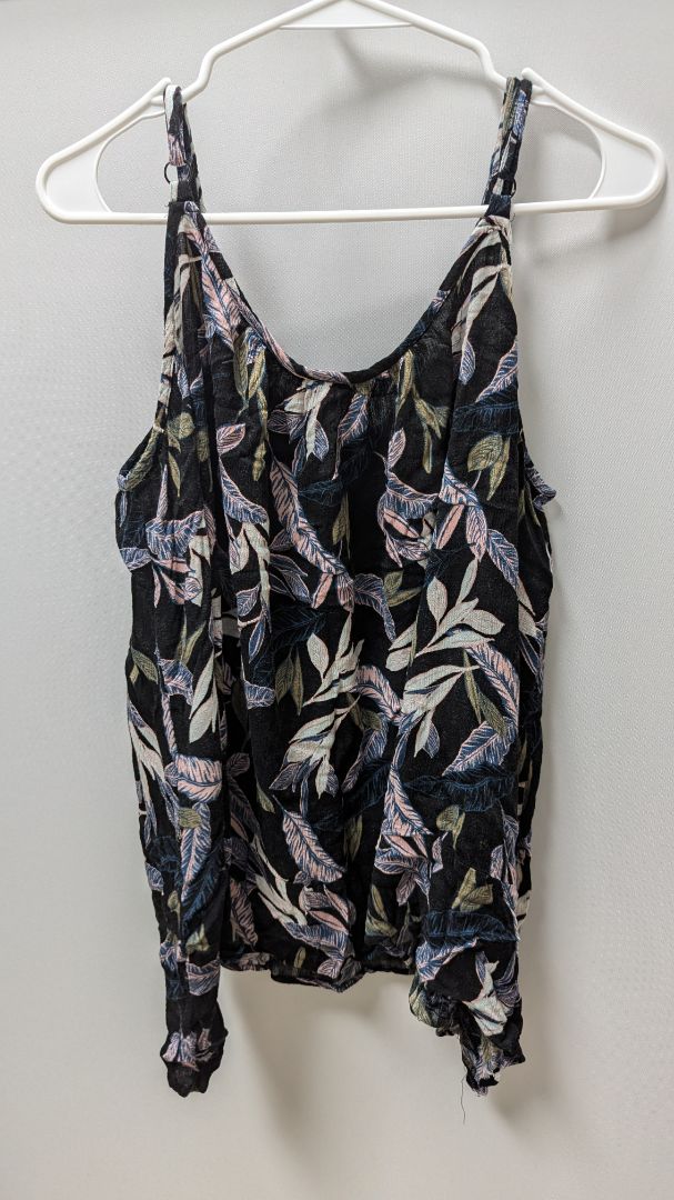 Torrid Navy Floral Spaghetti Strap Blouse