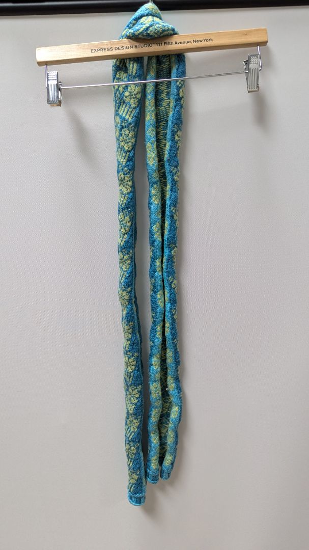 Blue/Light Green Handmade Crochet Sweater Scarf