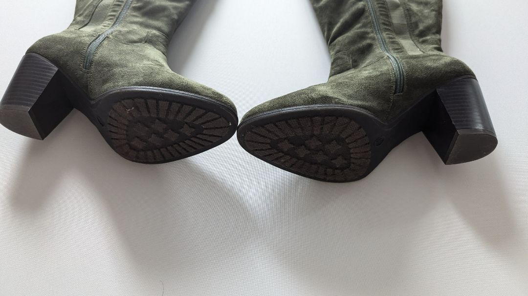 Cloudwalkers by Avenue Dark Green Suede Knee-High Boots