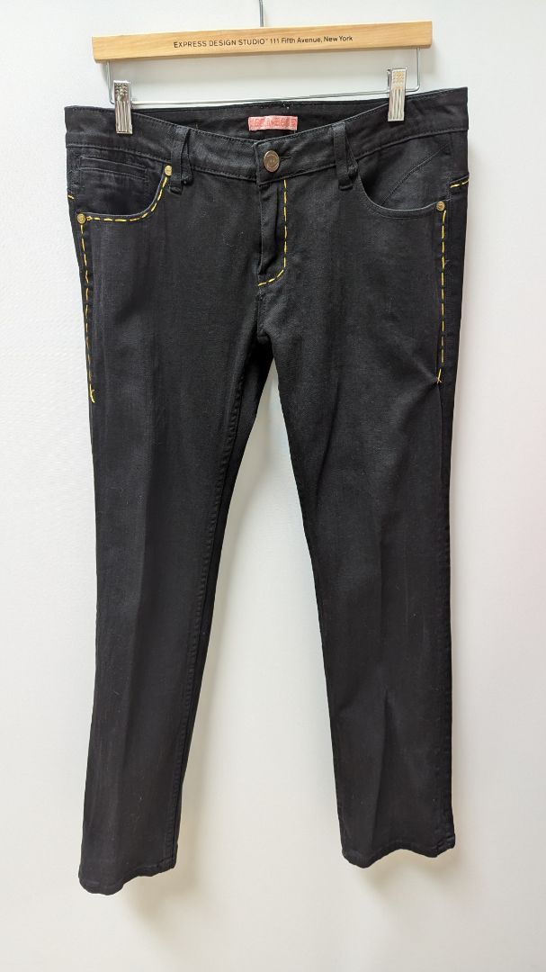 Rosa & Rose Black Embellished Straight Jeans