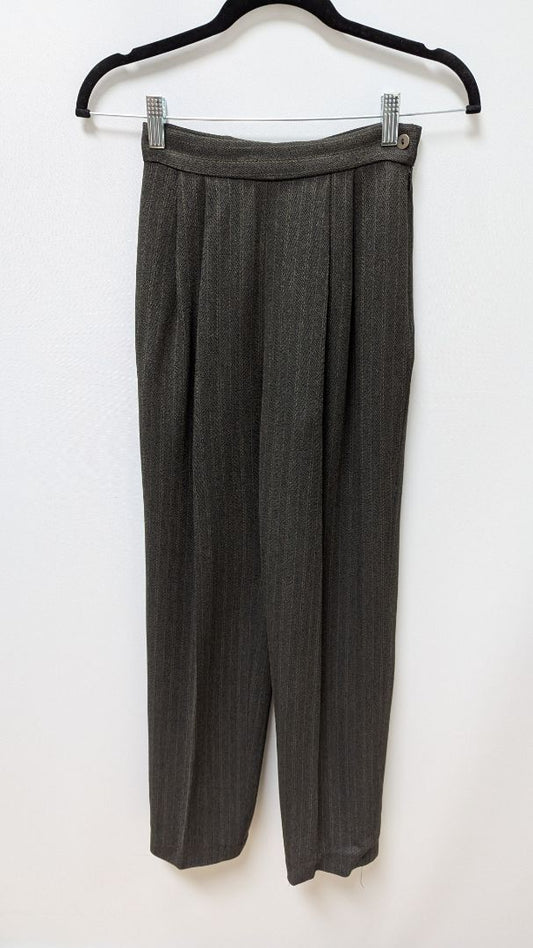 Expressions Dark Brown Striped Trouser Pants
