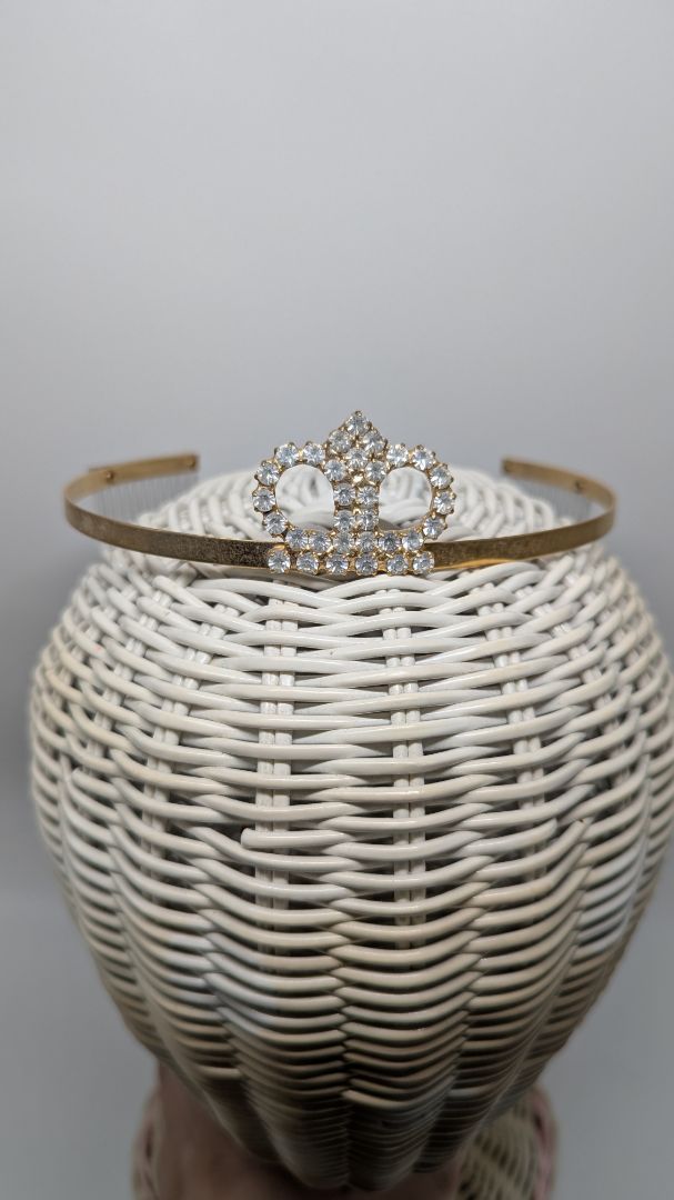 Gold/White Crown Emblem Small Pageant Crown