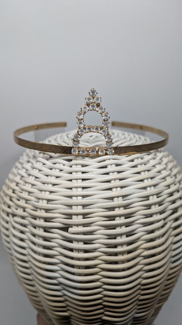 Gold/White Temple Small Pageant Crown