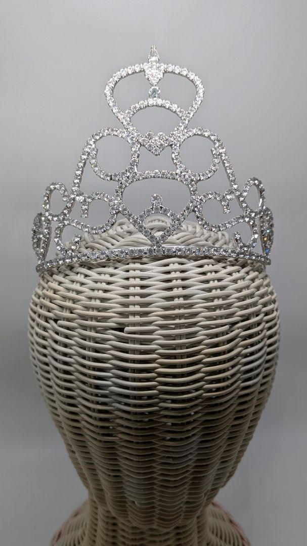 Silver/White 4.5" Large Pageant Crown