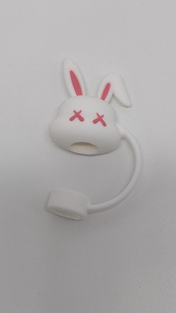 White Bunny Stanley Straw Cover