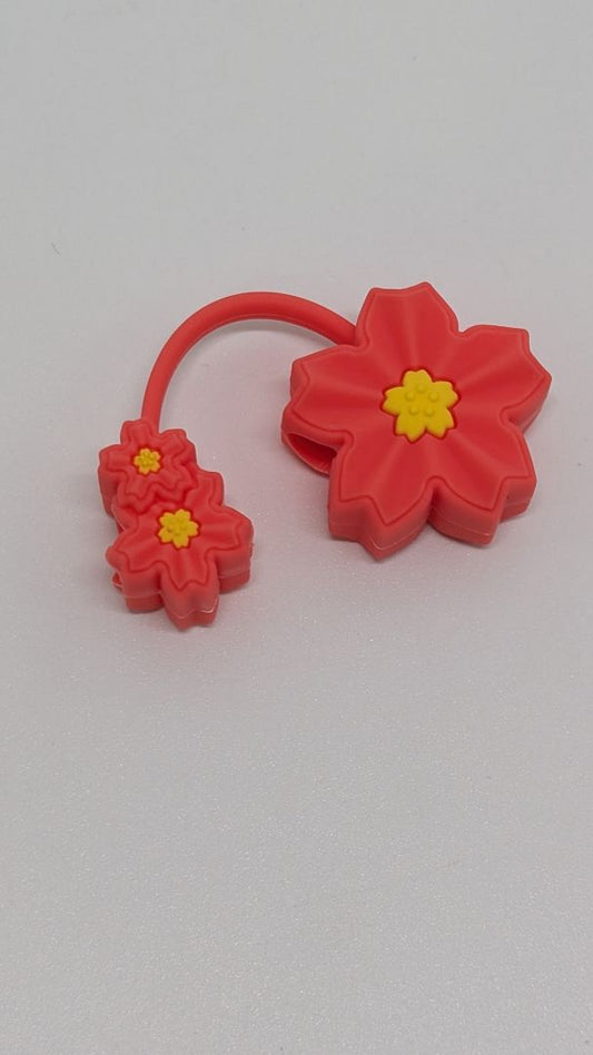 Red/Yellow Flower Stanley Straw Cover