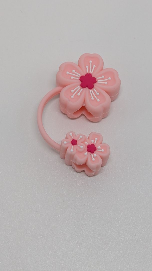Pink/Dark Pink Flower Stanley Straw Cover