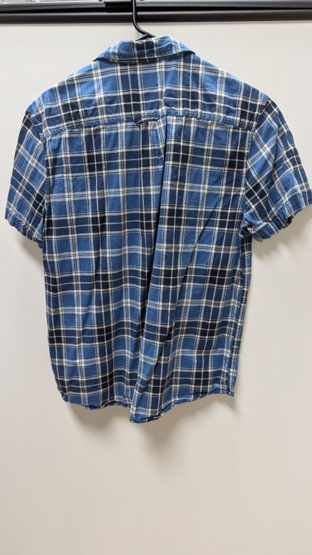 Lucky Brand Navy/White Plaid Button Up Shirt