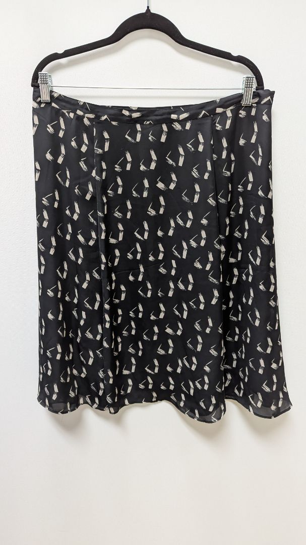 Jaclyn Smith Black/Beige Patterned Midi Skirt