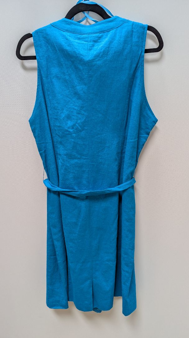 Lane Bryant Vintage Ocean Blue Linen Shift Dress
