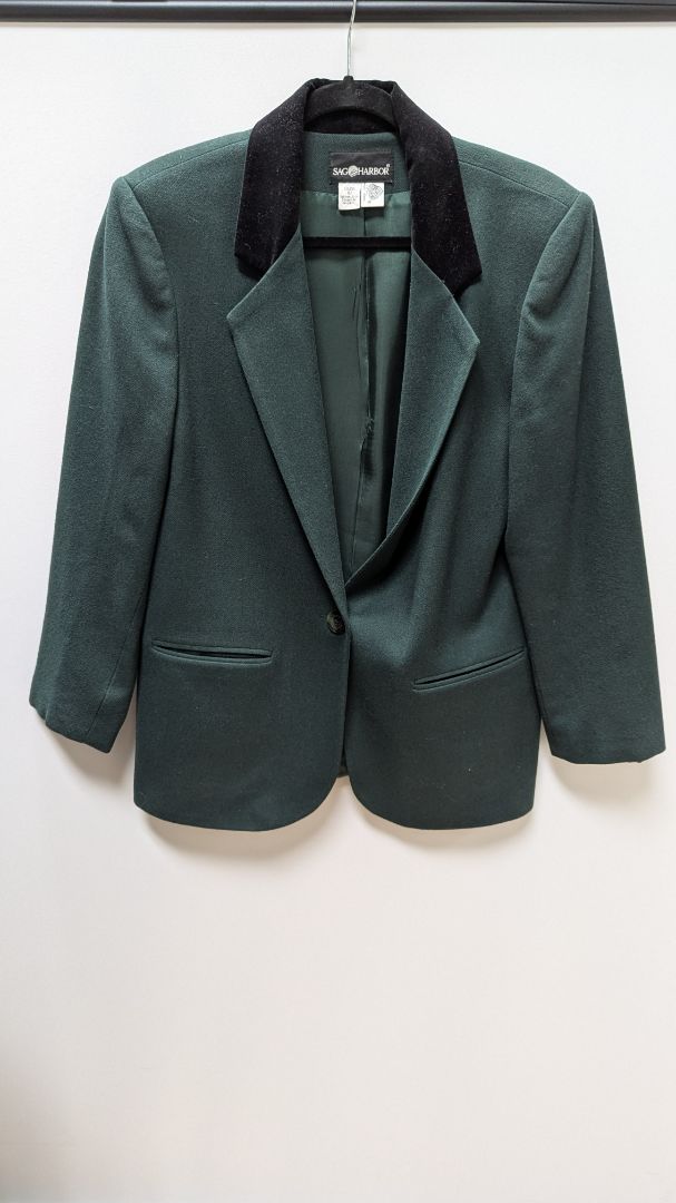 SAG HARBOR Green Wool Blazer