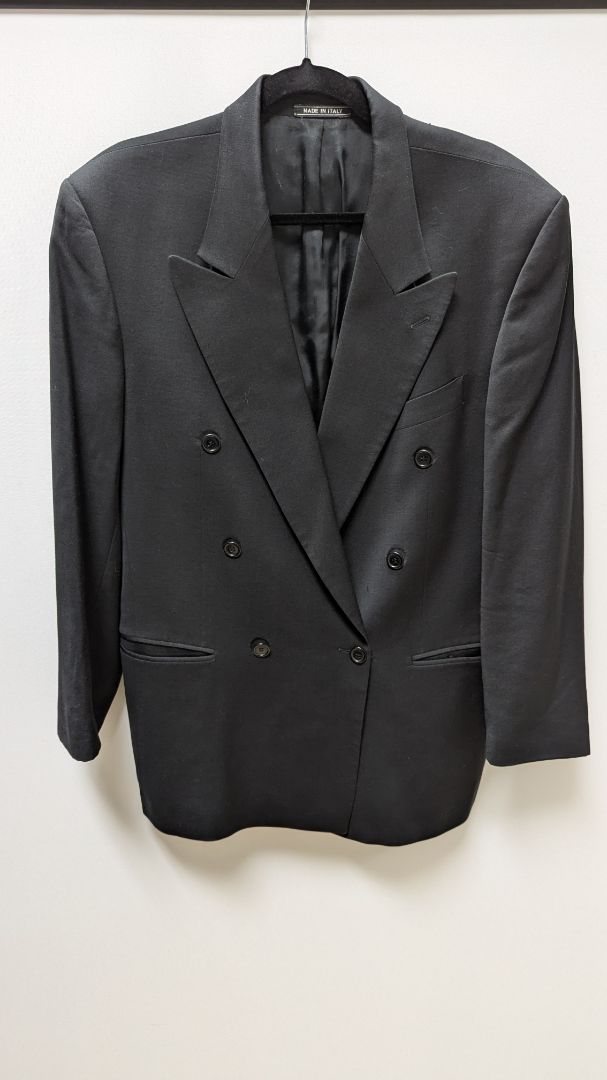 Vito Rufolo Men's Black Wool Blazer Jacket