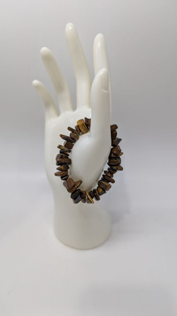 Tiger's Eye Gemstone Chip Beaded Bracelet