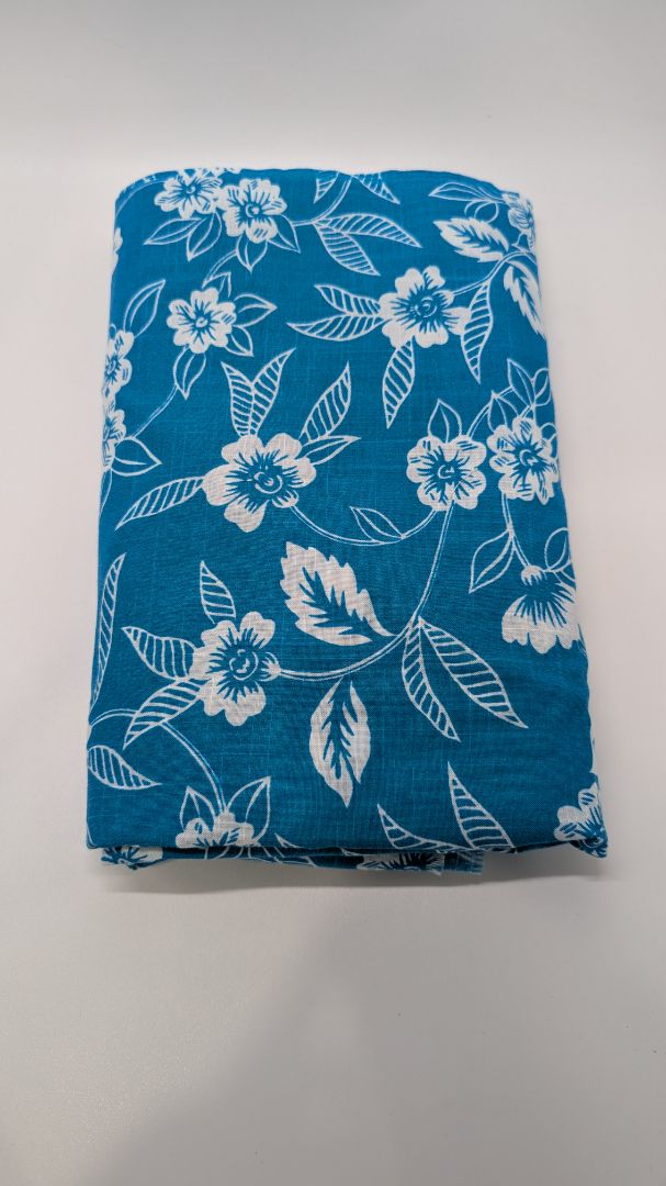 Large Blue/White Floral Fabric Sheet