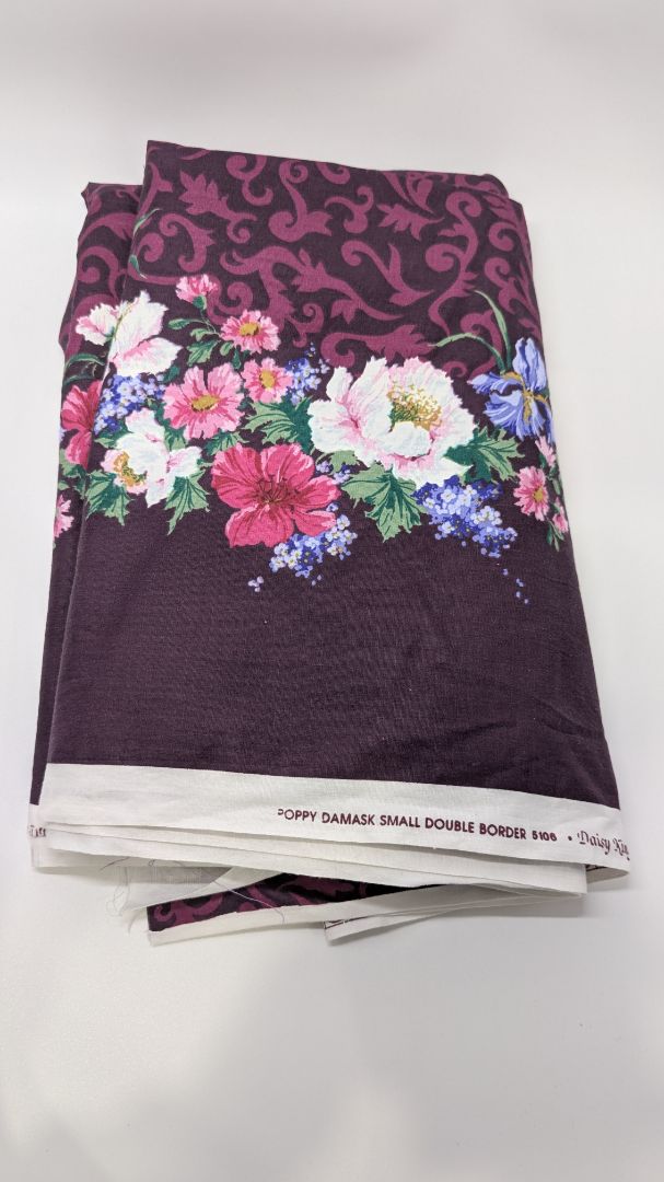 Daisy Kingdom Purple Floral Vintage Patterned Fabric 2 Pack