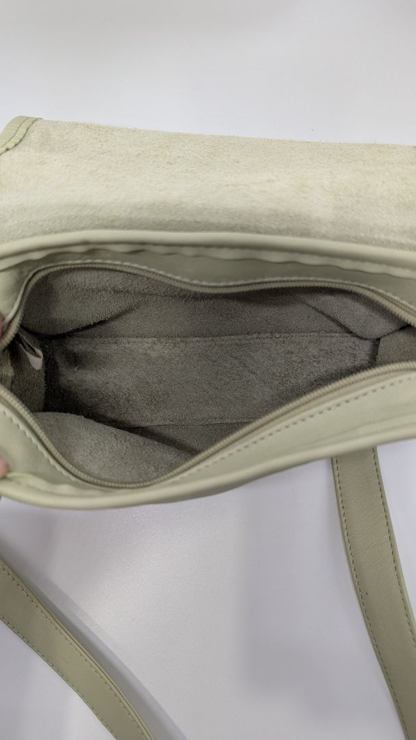 Sage Green Faux Leather Crossbody Purse`