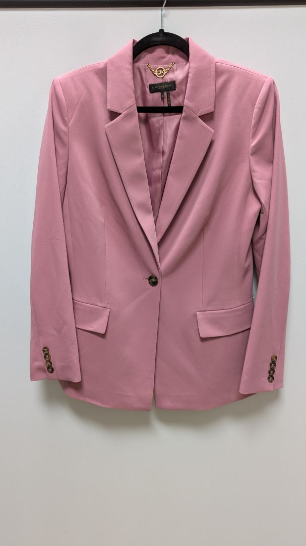 Donna Karan Rose Pink 1-Button Blazer