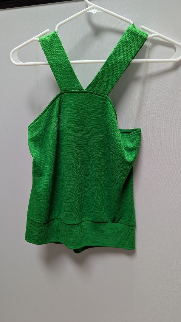 INC Emerald Green Cropped Halter Tank Top