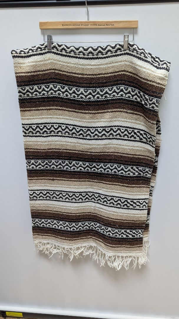 Brown/Tan/White Striped Serape Blanket