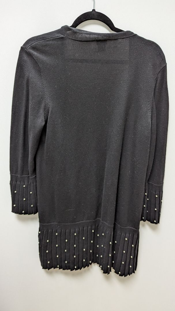 Chico's Black Pearl-Hemmed Knit Cardigan