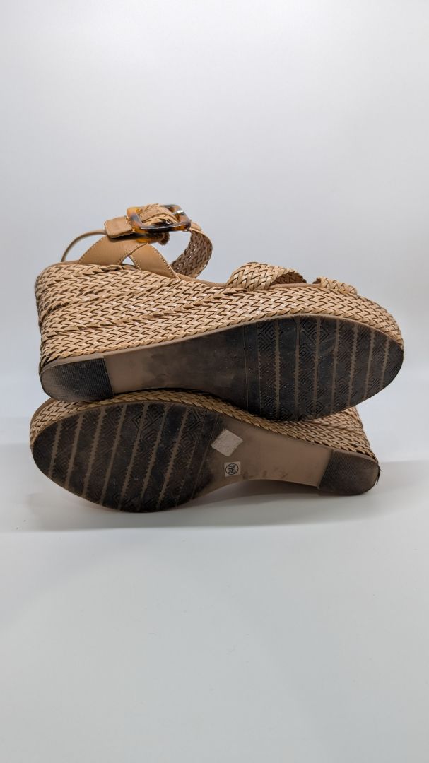 CL by Laundry Brown Wicker Wedges