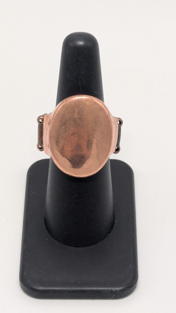 Paparazzi Copper Rounded Plate Elastic-Back Ring
