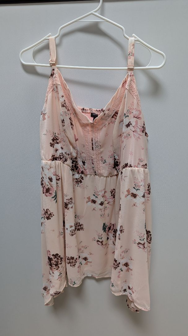 Torrid Light Pink Floral Babydoll Blouse