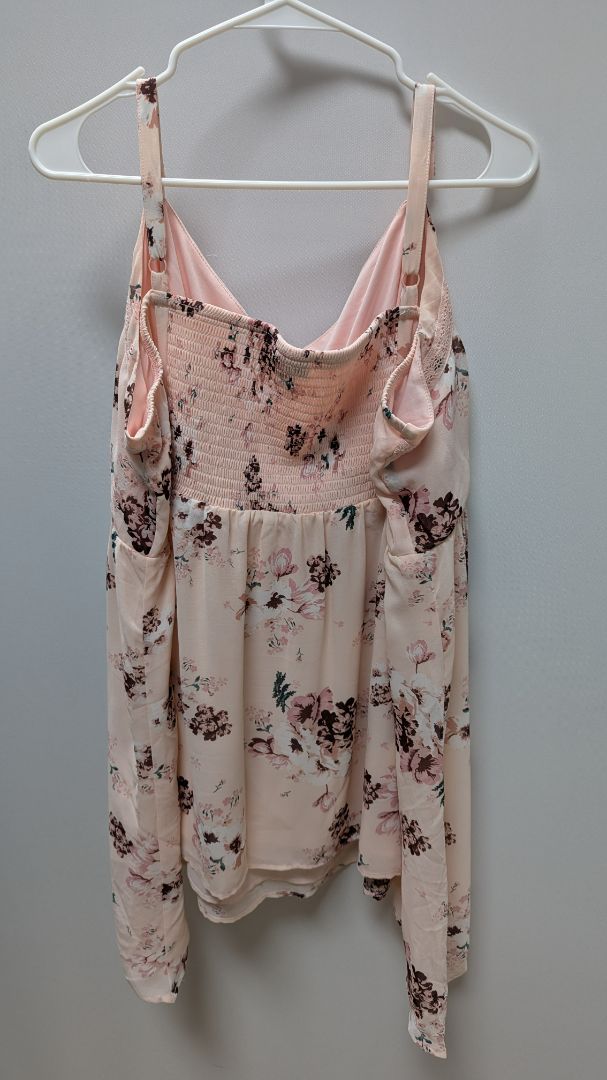 Torrid Light Pink Floral Babydoll Blouse