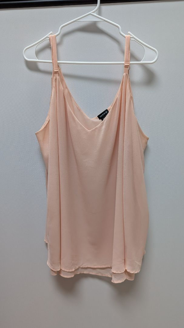 Torrid Light Pink Sheer Sleeveless Blouse
