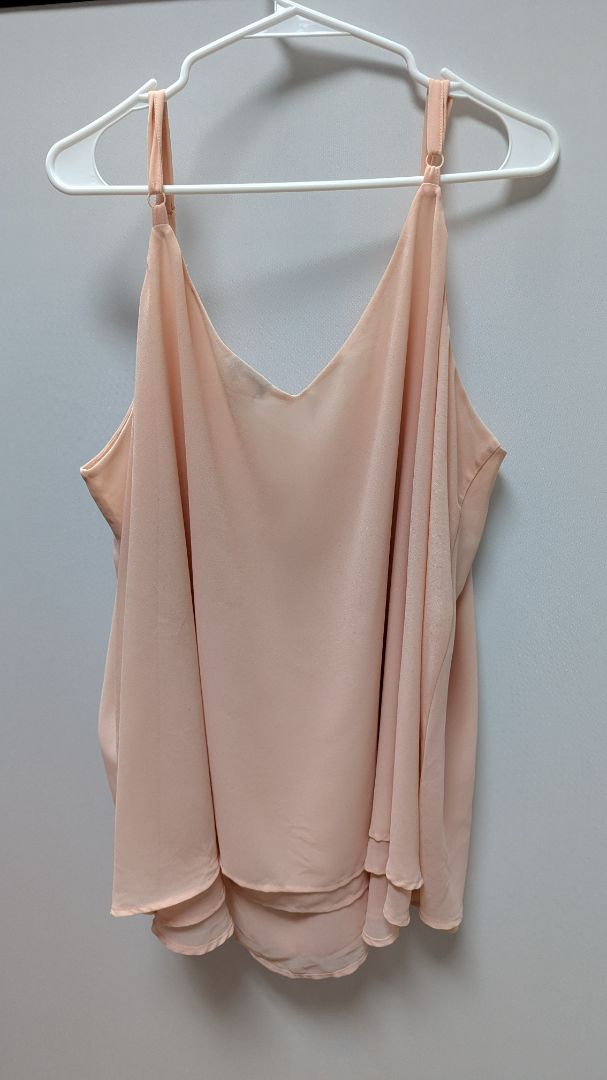 Torrid Light Pink Sheer Sleeveless Blouse