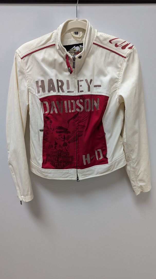 Harley Davidson Women's Ivory Linen Motorcycle Jacket